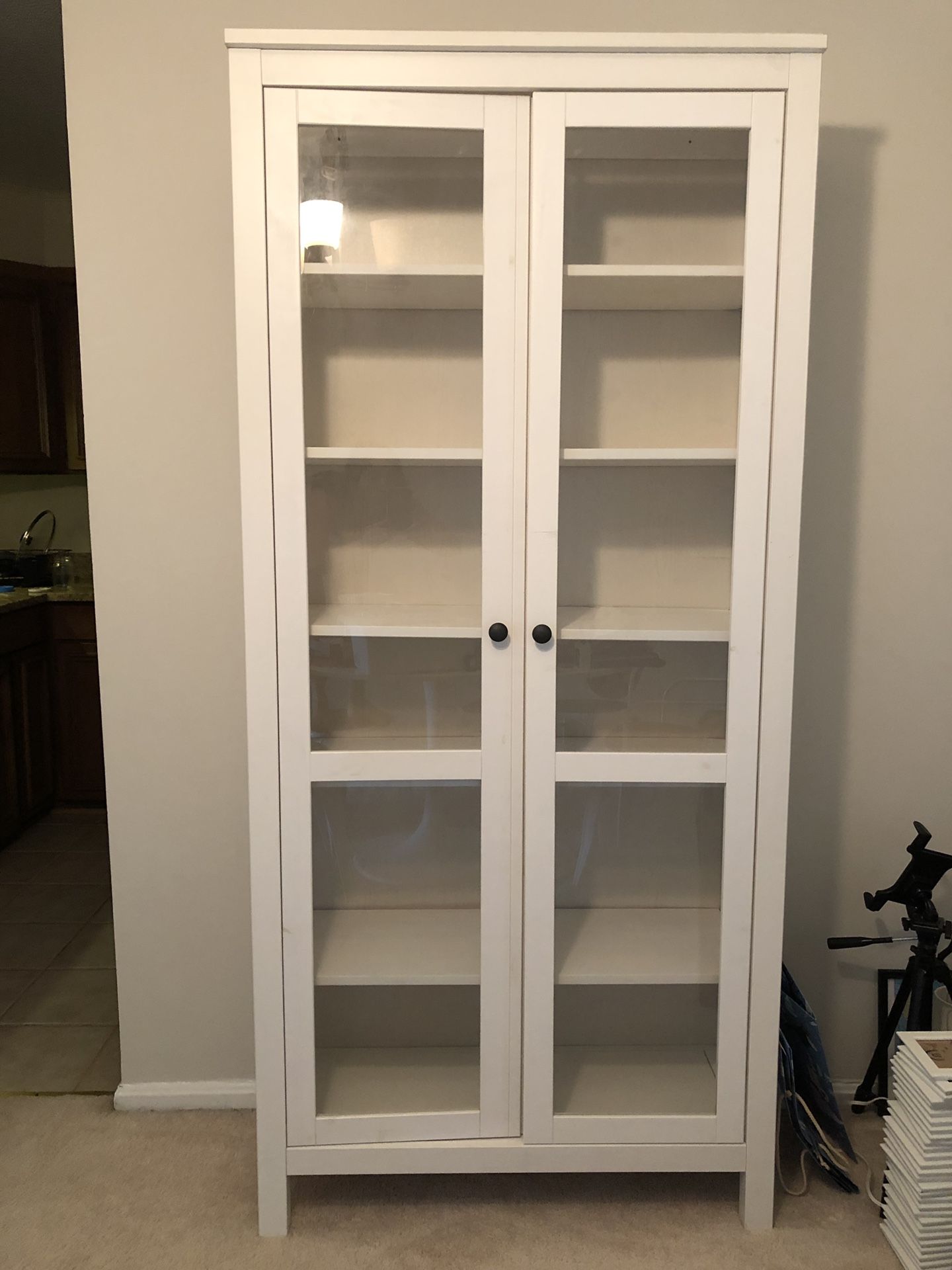 Glass Door Cabinet Ikea Hemnes White Stain Wood