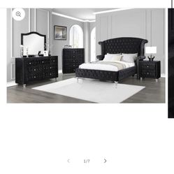 New Black Queen Bedroom Set 