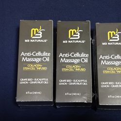 M3 Naturals Anti Cellulite Massage Oil Collagen Stem Cell Infused 8oz (3 Total).