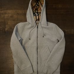 Burberry grey zip up hoodie