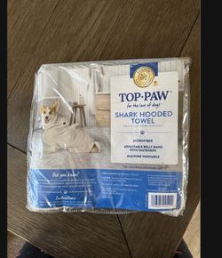 Top paw pet shark hooded towel