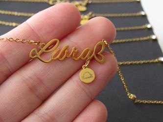 12 Constellation Zodiac Old English Letter Sign Pendant Necklace Astrology, Libra