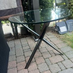 Vintage Glass Round Table 