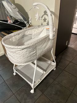 Baby Bassinet with Mobile and Storage
