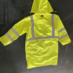 LONG yellow RAINCOAT HOODY men XL FIRM PRICE. O DELIVERY 