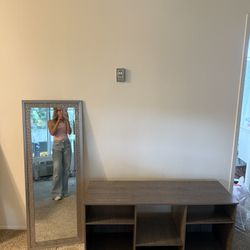 Mirror and TV stand