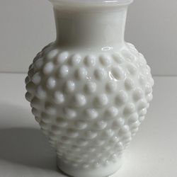 Vintage Fenton Milk Glass Hobnail Vase