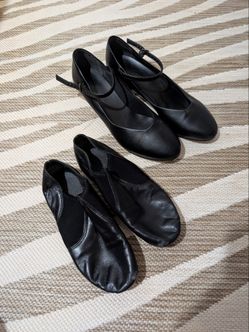 7-7.5 size Dance shoes, character heel shoes, Capezio jazz shoes, ballroom salsa - $5