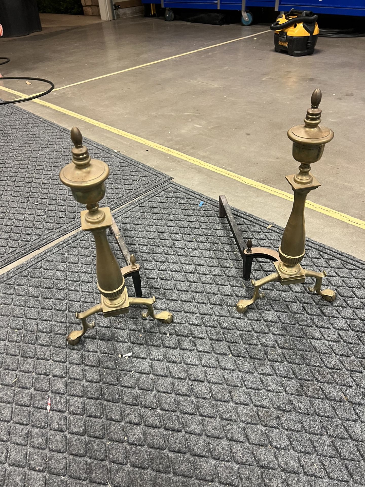 Brass andirons