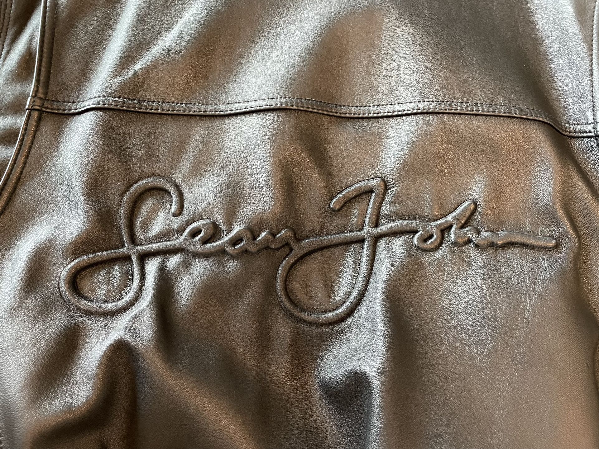 Original Vintage Sean John Genuine Leather Jacket Black for Sale