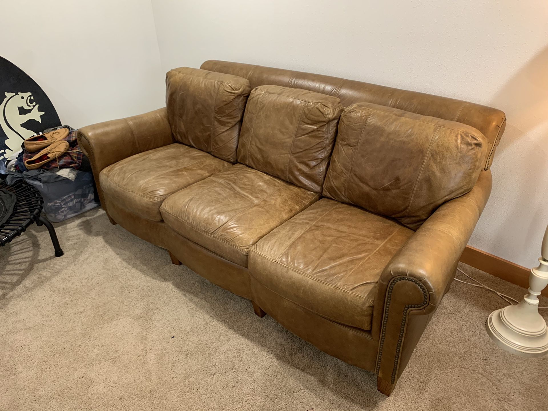 Broyhill Leather Couch And Chair