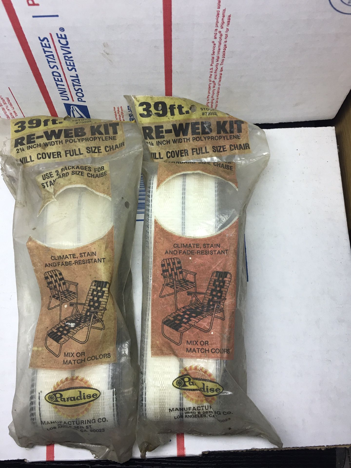 39 Feet Lawn Chair Reweb Kit (2 Packs) 2-1/4” Polypropylene 