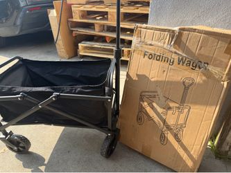 120L Small Collapsible Wagon Cart Foldable Garden Cart with All Terrain Wheels, Lightweight Portable Utility Wagon for Beach, Camping, Grocery, Shoppi