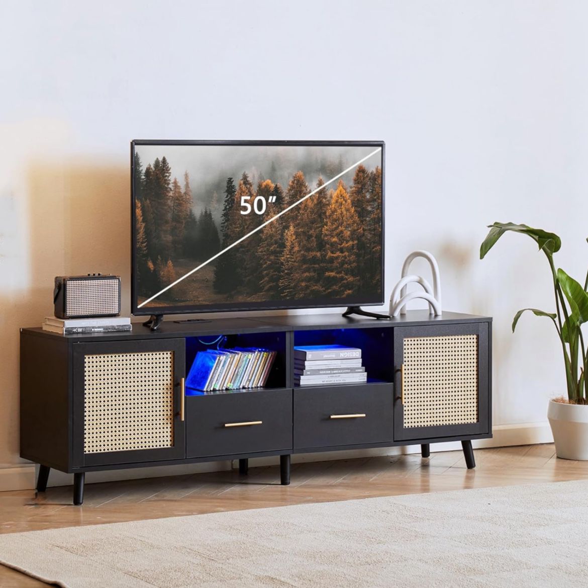 Black TV Stand perfect for 40/50/55/60/65/70 inch TVs.