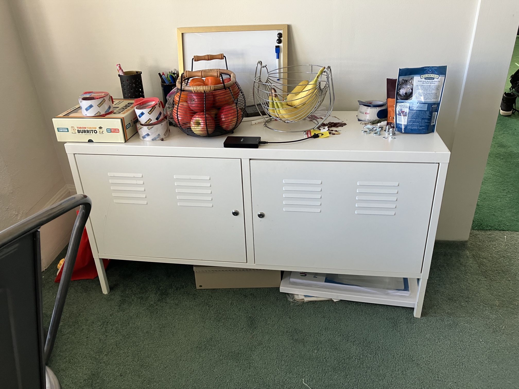 White Cabinet with Lock