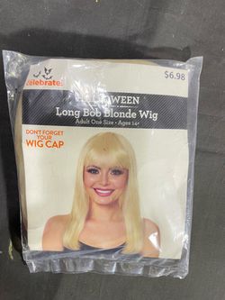 "Way to Celebrate" Long Bob Blonde Wig. Brand NEW