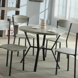 5PC Round Grey Dining Set