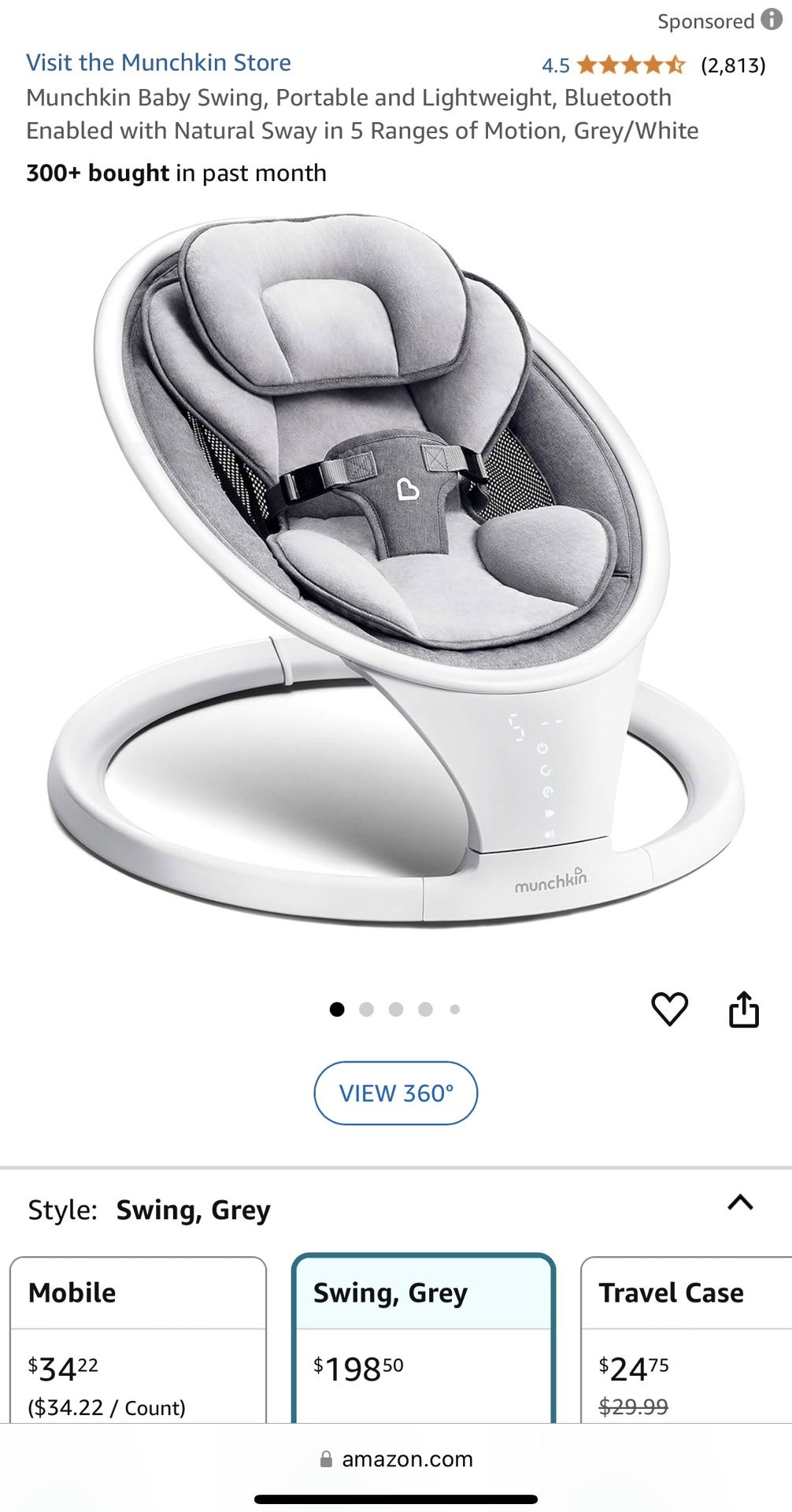 Munchkin Bluetooth Baby Swing