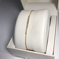 Gold Minimalist Horizontal Bar Bracelet Thin Druzy Inspired