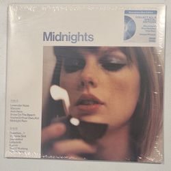 Signed Taylor Swift Midnights Moonstone Blue Vinyl Edition w Heart Autograph