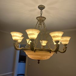 Antique Marble Gold Chandelier 