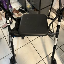Aluminum Rollator Walker with Seat, Foldable, 250 lb. Weight Capacity