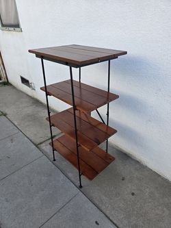 modern wooden shelf 44.5" H.  22"W. 17"D