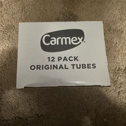 Selling a brand new box of Carmex Original Lip Balm tubes (12 pack).