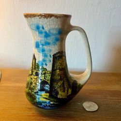 Vintage hand painted vase from Metz Germany