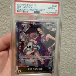 One Piece Card Game Boa Hancock OP07-038 PSA 10 PSA Magazine Promo