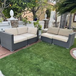 Beautiful Rattan Sofa Patio Set 4 Pieces Outdoor Furniture 🌴🌴🌴