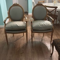 Pair of Resin French Style Chairs Gold 