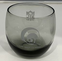 6 vintage NFL Los Angeles Rams smoked "roly-poly" rocks glasses