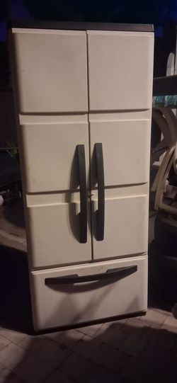 Virticle storage cabinet closet organizer with bottom drawer & shelves office kitchen garage pool deck spa toy box cloths storage boat lawn yard balco
