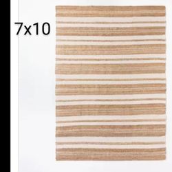 Brand New Rug Riverton Striped Jute Wool Threshold