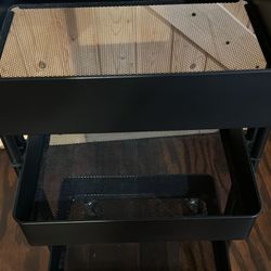 Black Rolling Cart with 3 Shelves - Great Condition!