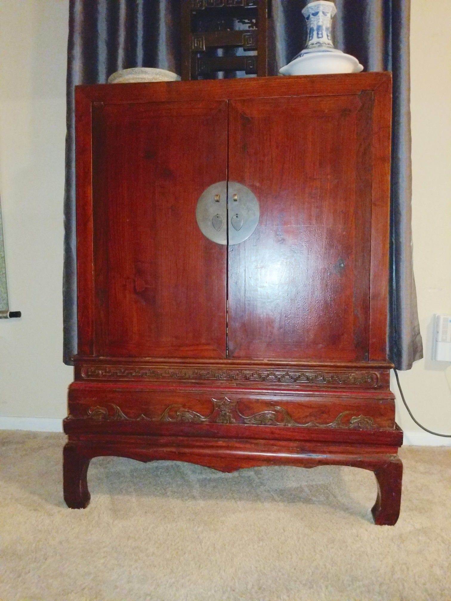 antique carved Chinese altar cabinet! Gorgeous!