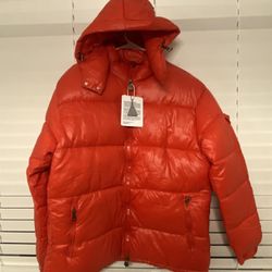 Red Moncler puffer