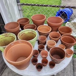 Terracotta Flower Pots Lot Of 24