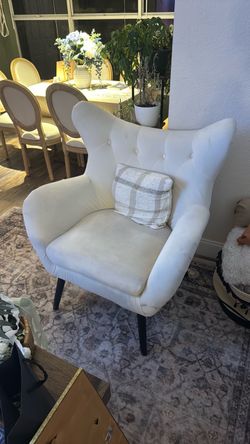 White Wingback Accent Chair