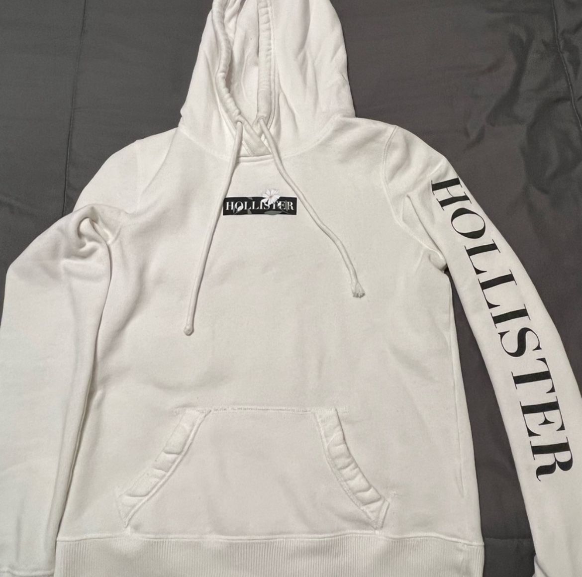 Unisex white hollister hoodie