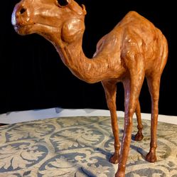 Gorgeous leather finished Decorative Art Camel L16xW4xH12.5 inch Lbs 1.8