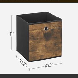 SONGMICS 10.2" Storage Bins Foldable Oxford Fabric w/ Handles Set of 6 - Brown