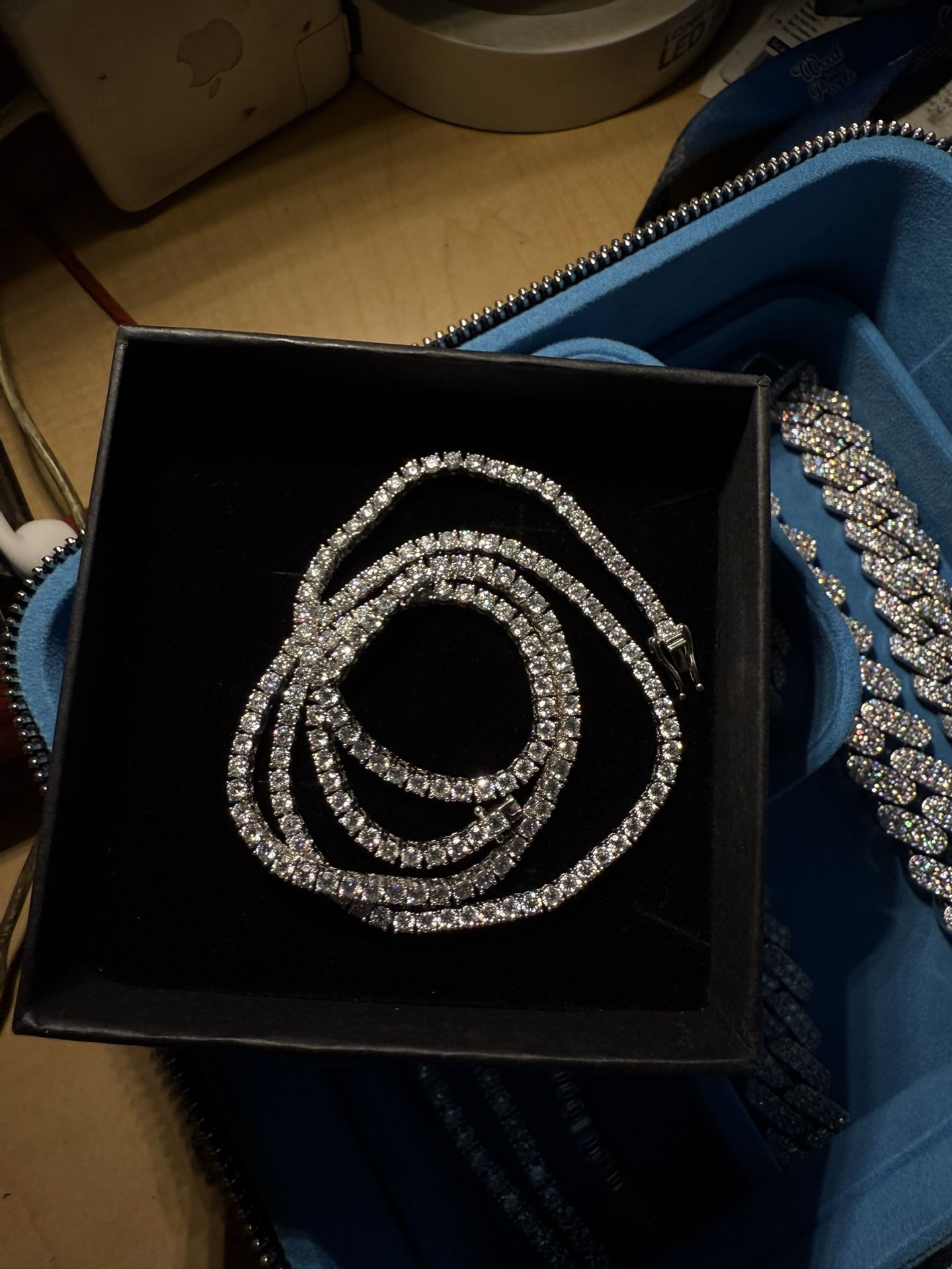 Lab Diamond Moissanite 24 Inch Chain Necklace