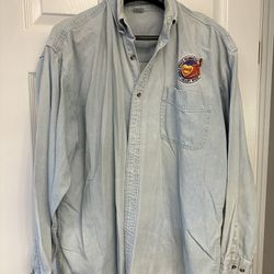 Blue Denim Men’s 2003 Angela Spence Foundation Heart Ride Shirt size Xl