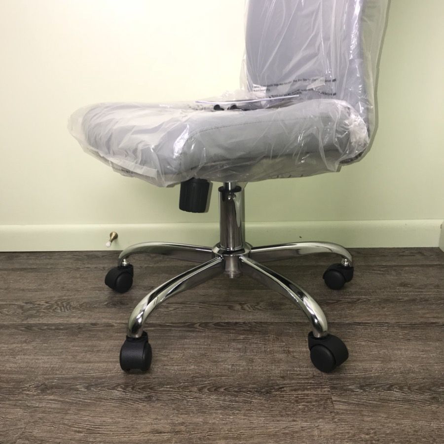 Brenton Studio Birklee Faux Leather Task Office Chair, Gray/Chrome