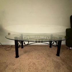 Oval Glass Table 