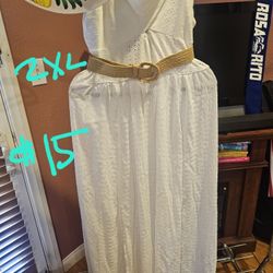 2xl White Beach/summer Dress/VACAY