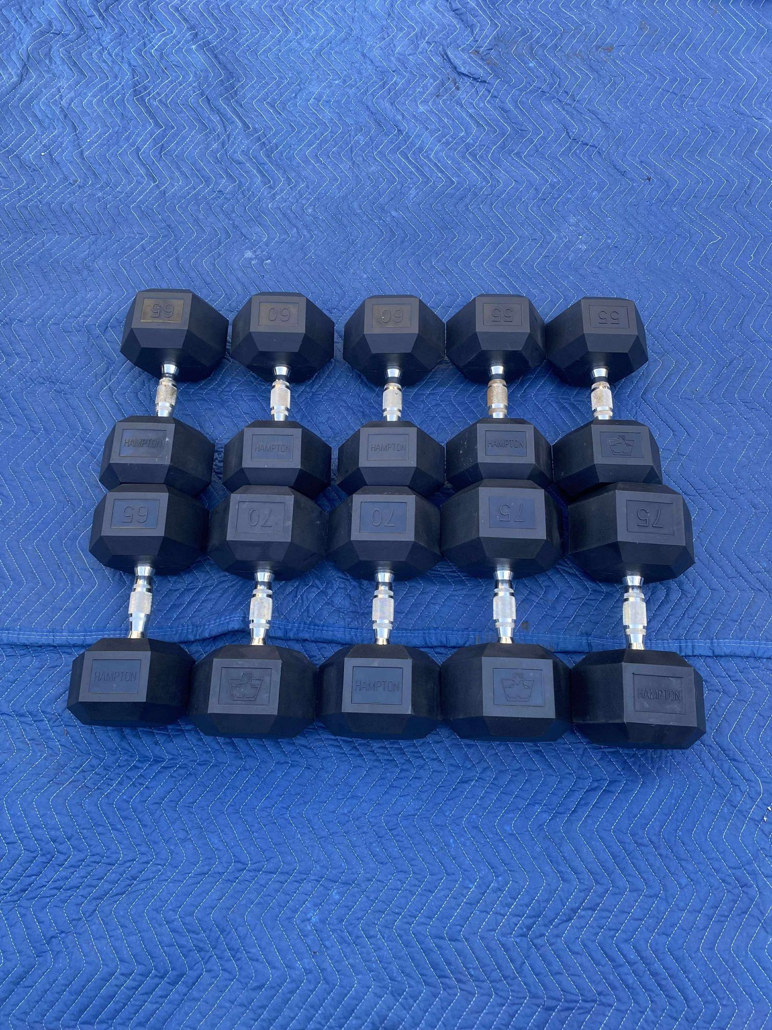 Hex Rubber Dumbbells