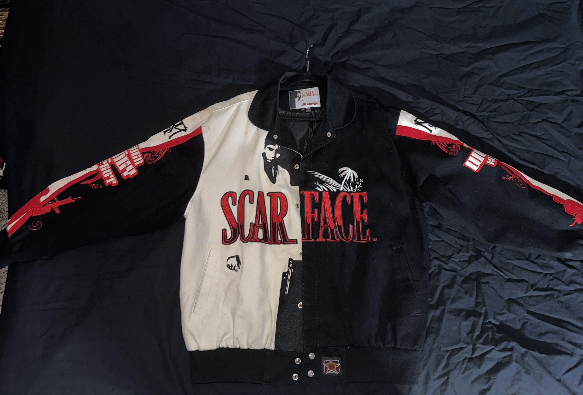 Vintage Scarface Tony Montana Jeff Hamilton Bomber Varsity Jacket XL Al 1983